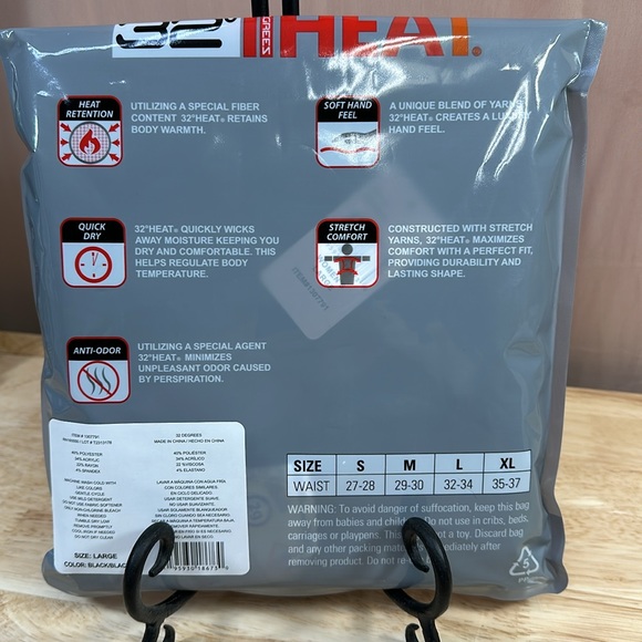 32* Degrees Heat 2 Pack Black Quick Dry Base Layer Pant - Picture 3 of 8